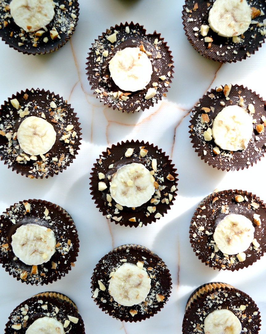 Vegan Chocolate Banana Peanut Butter Cups   by Plantbased Baker